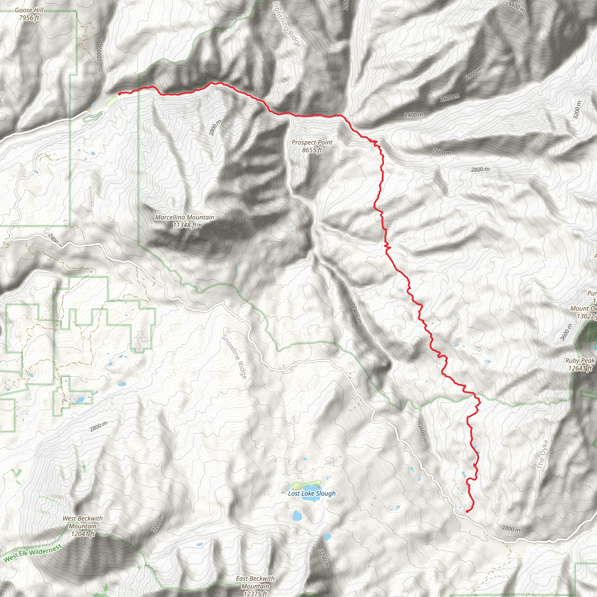 Dark Canyon Trail mobile static map