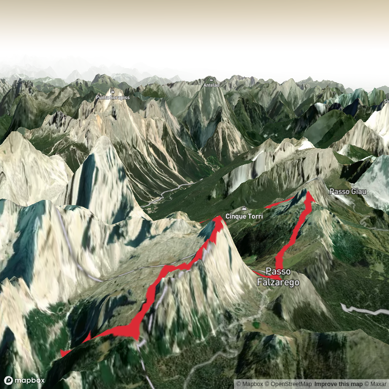 Utia Scotoni to Rifuge A Dibona via Forc Averau