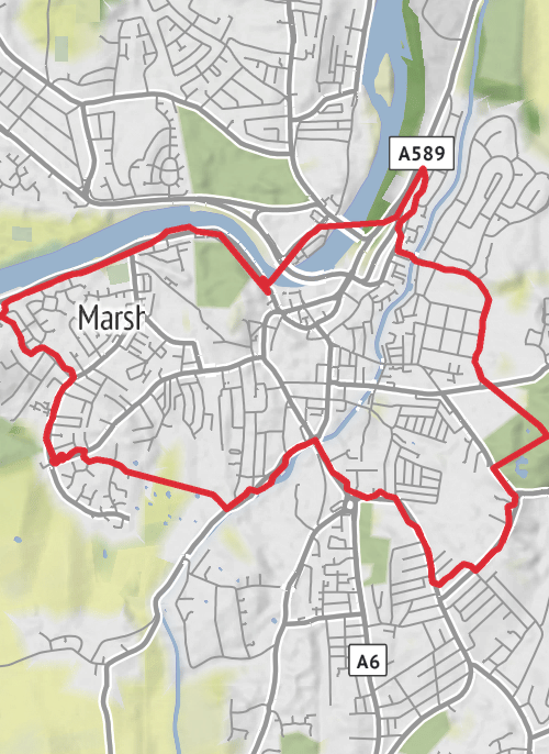 Hike on park round mobile static map