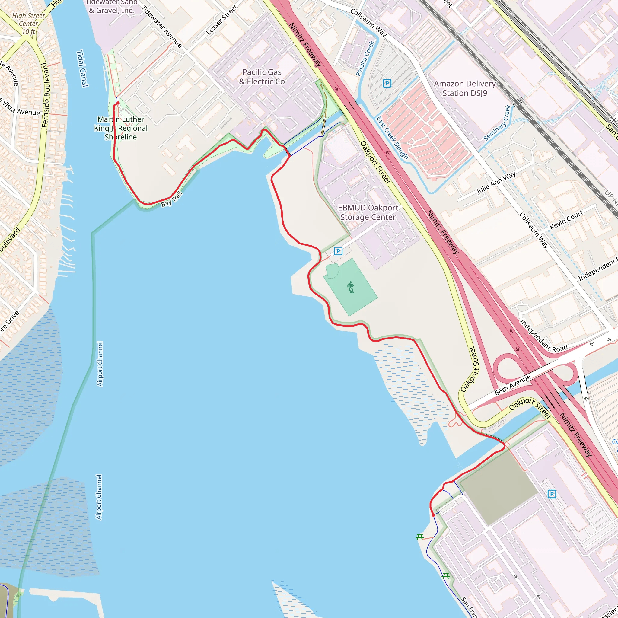 Bay Trail - Tidewater Avenue mobile static map