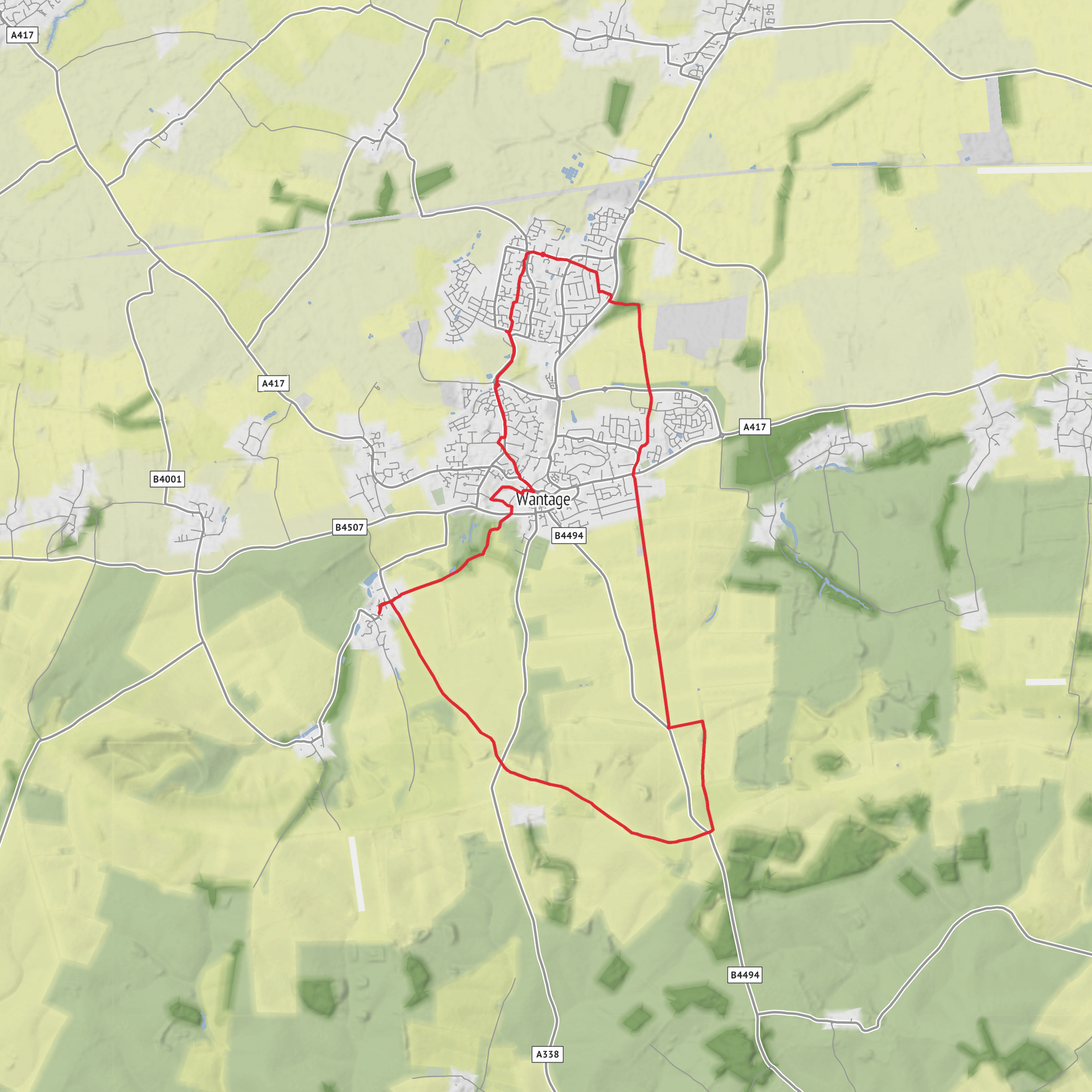 Wantage to Letcombe Footpath mobile static map