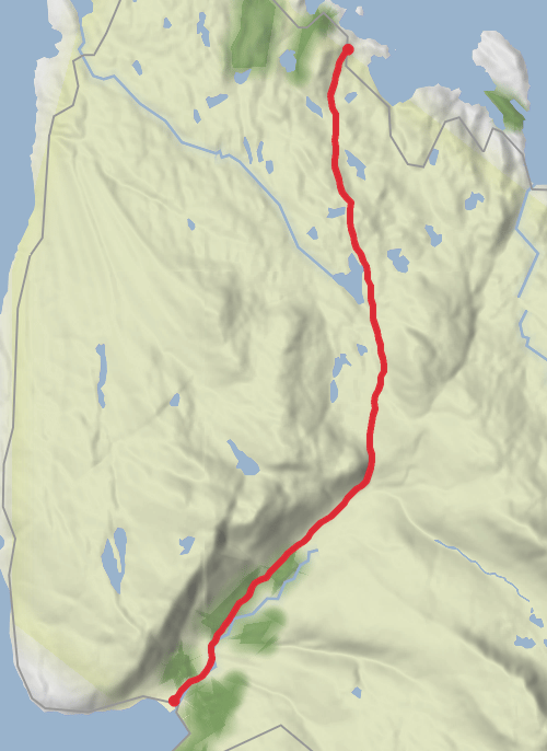 Applecross to Kenmore path  mobile static map