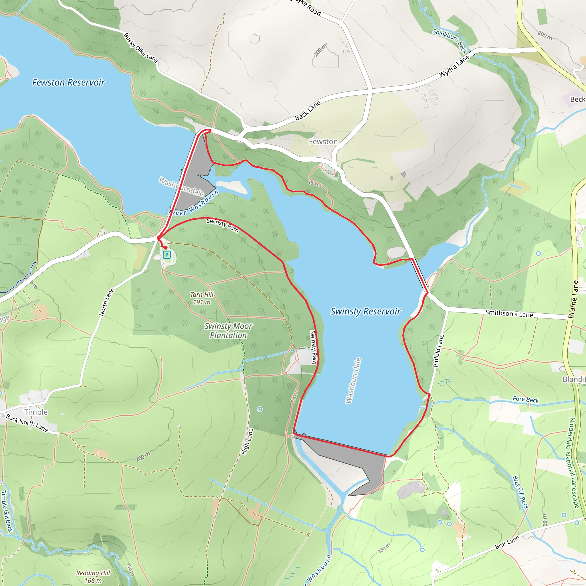 Swinsty Reservoir Loop mobile static map