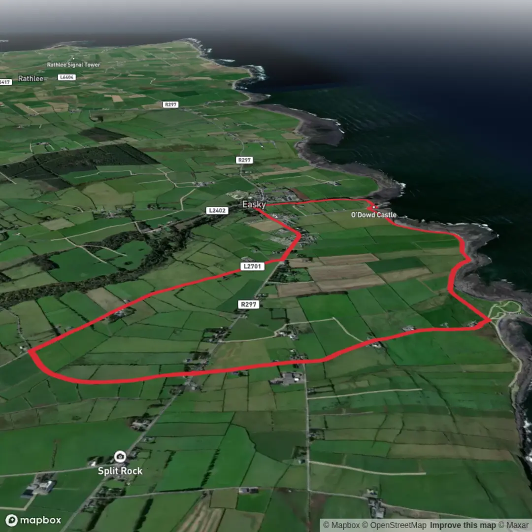 An image depicting the trail Easkey Coast Loop and its surrounding area.