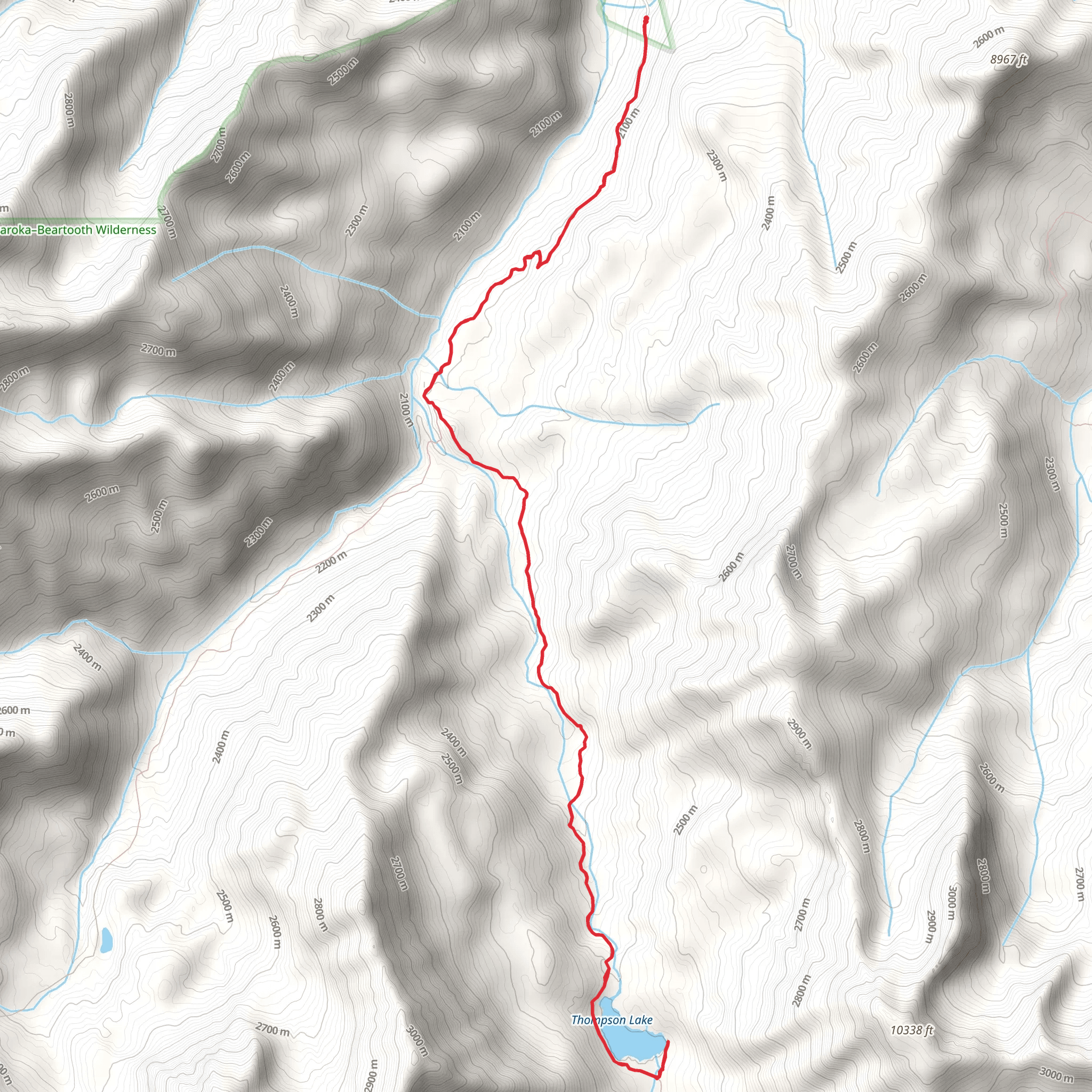 Thompson Creek and Thompson Lake Trail mobile static map