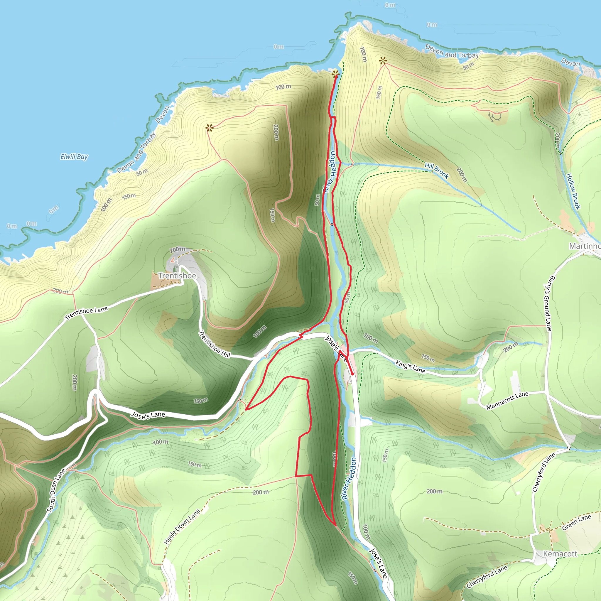 Invention Wood and Heddon's Mouth mobile static map