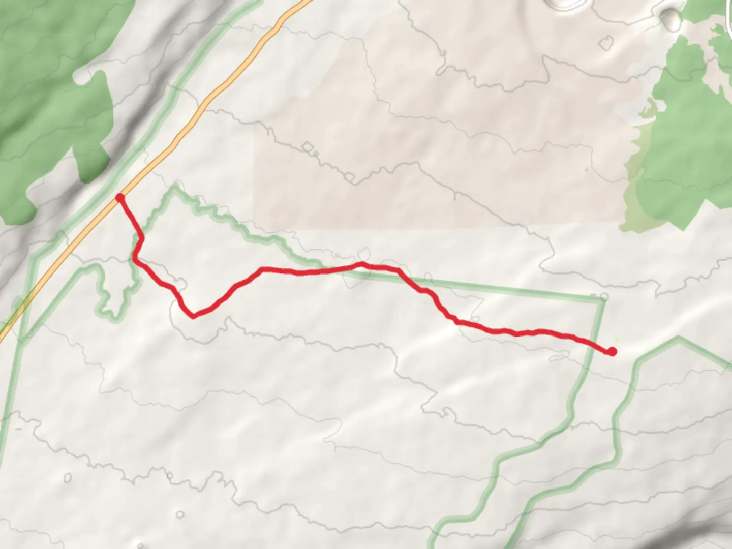 An image depicting the trail Footprints, Kaʻu Desert and Mauna Iki Trail and its surrounding area.