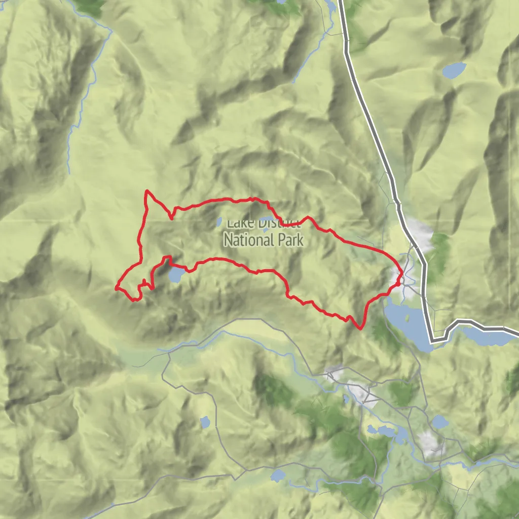 Langdale Pikes from Grasmere mobile static map