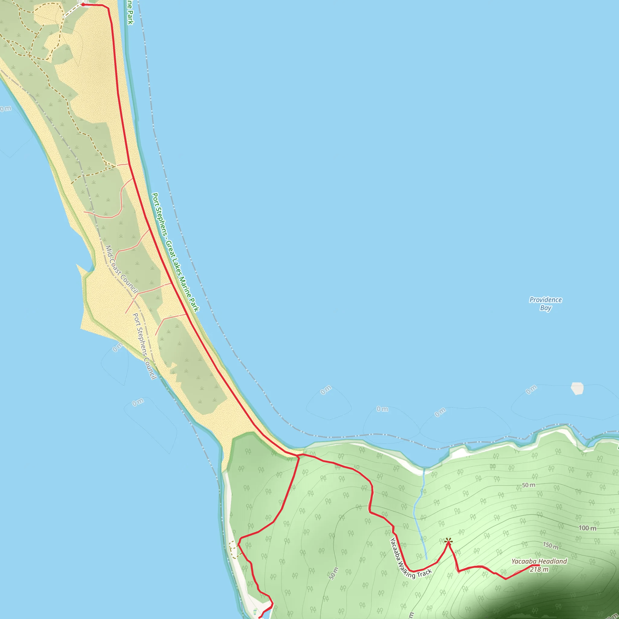 Yacaaba Headland Walking Track mobile static map