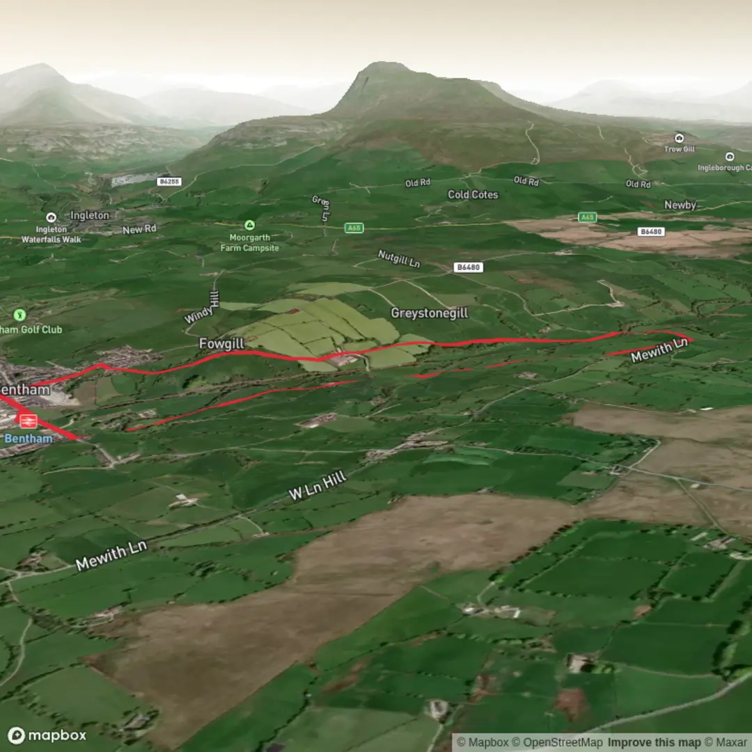 An image depicting the trail High Bentham Circular and its surrounding area.