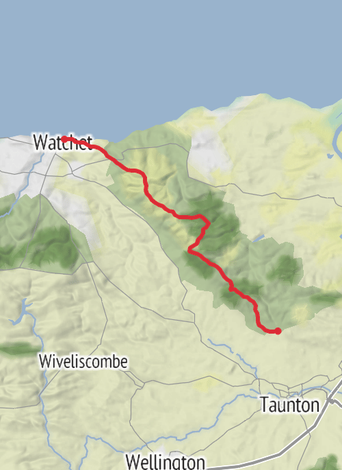 Hike on Quantocks mobile static map