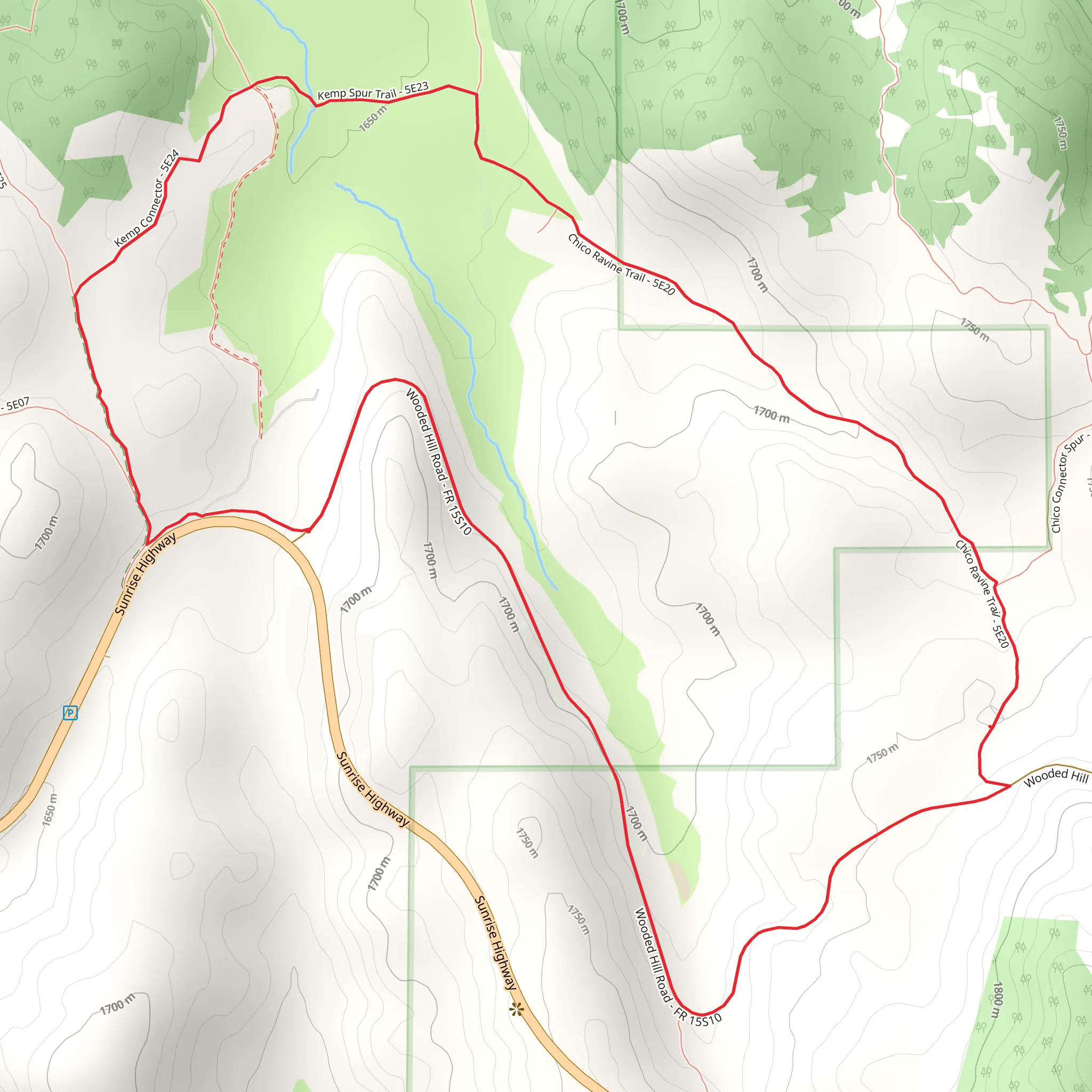 Kemp - Chico Ravine Loop Trail mobile static map