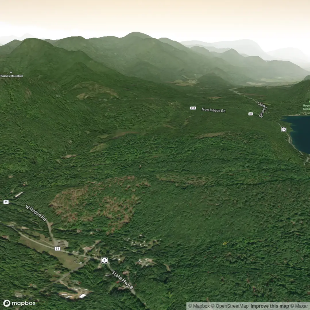 An image depicting the trail Hague Brook Falls and its surrounding area.