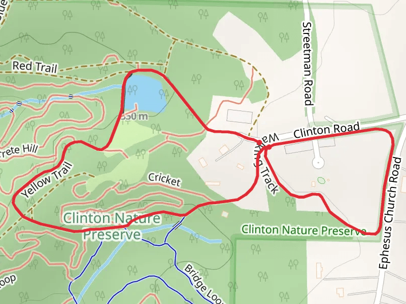 Clinton Road and Blue-Yellow-Red Trail Loop