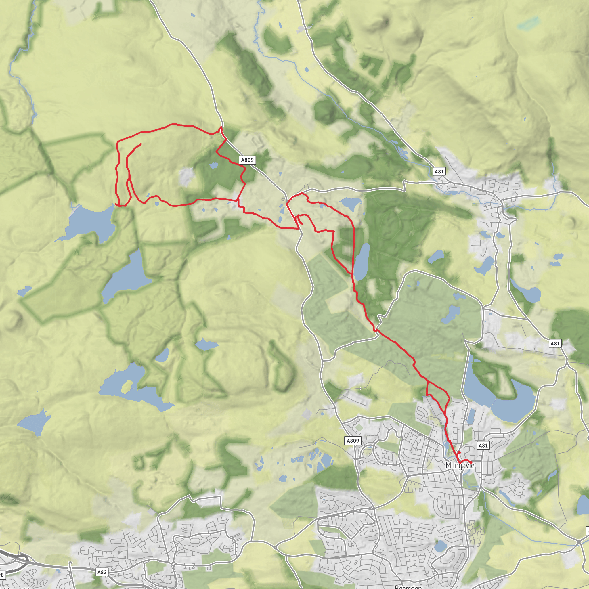 Hike from Milngavie mobile static map