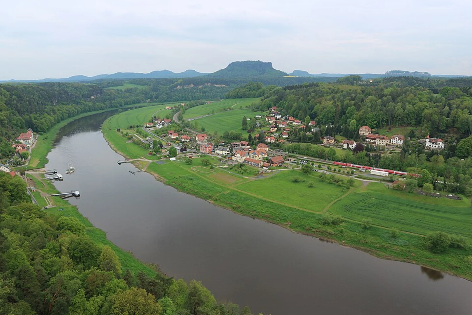 An image depicting the trail Königstein to Kurort Rathen Scenic Walk via River Elbe and its surrounding area.