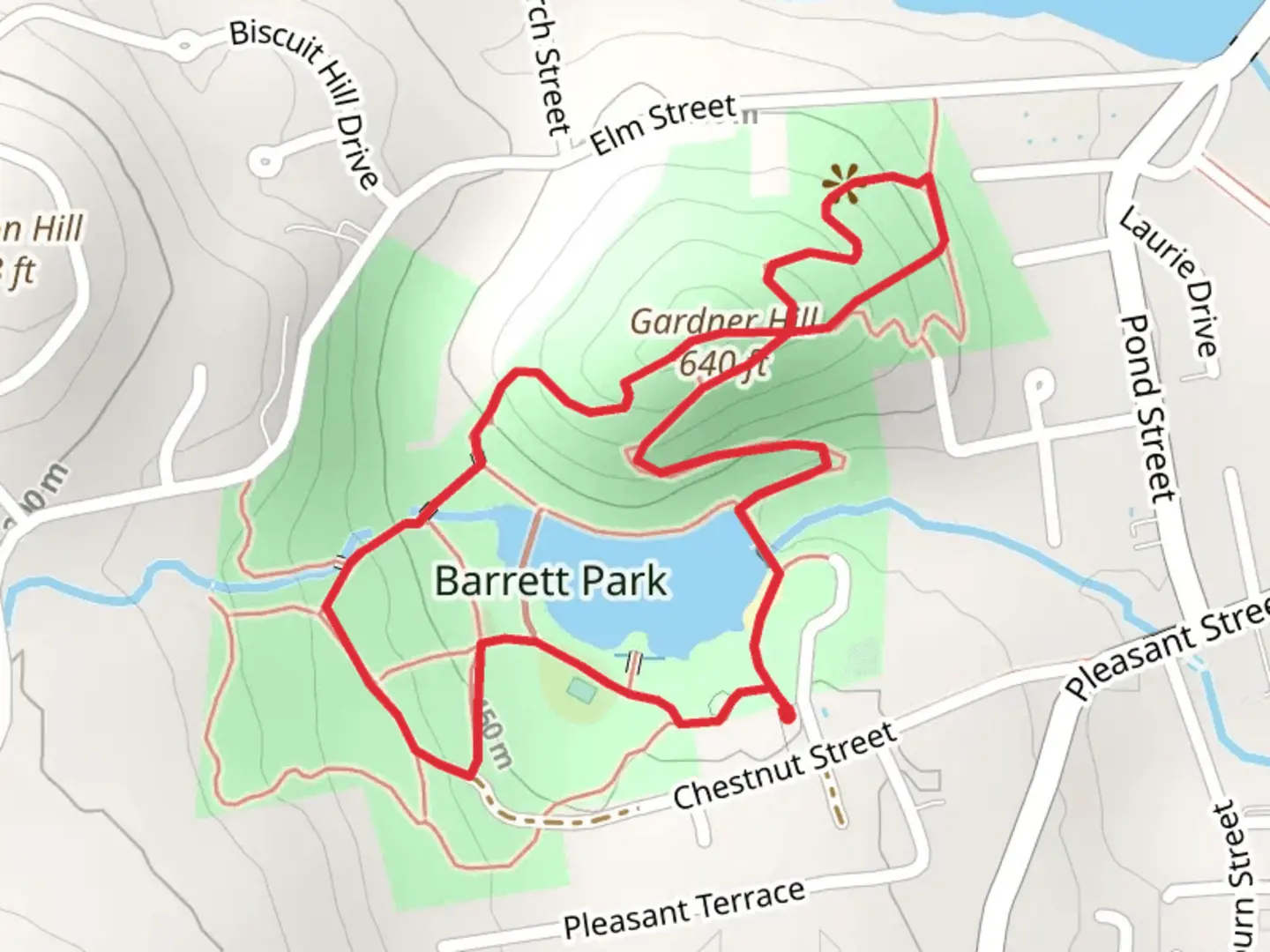 An image depicting the trail Gardner Hill and Colburn Pond Loop and its surrounding area.