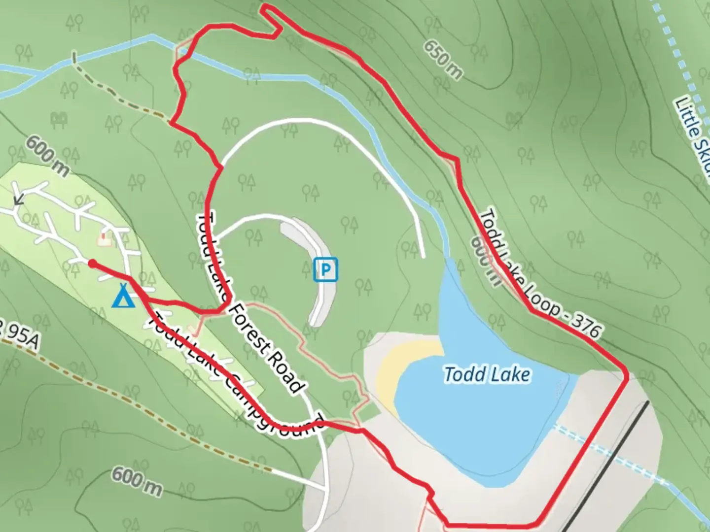 An image depicting the trail Todd Lake Loop and its surrounding area.