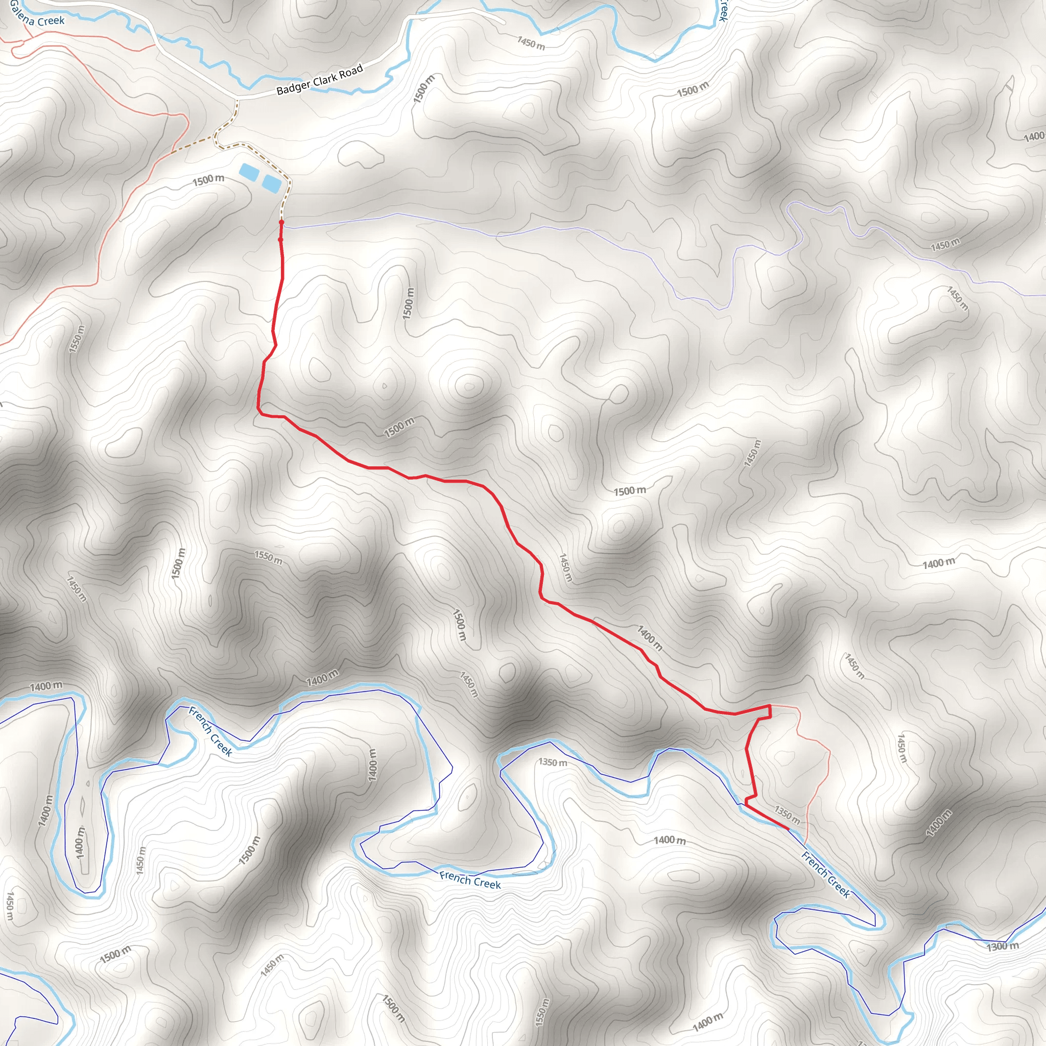 Calkins Draw Trail and French Creek and Mount Coolidge Trail mobile static map