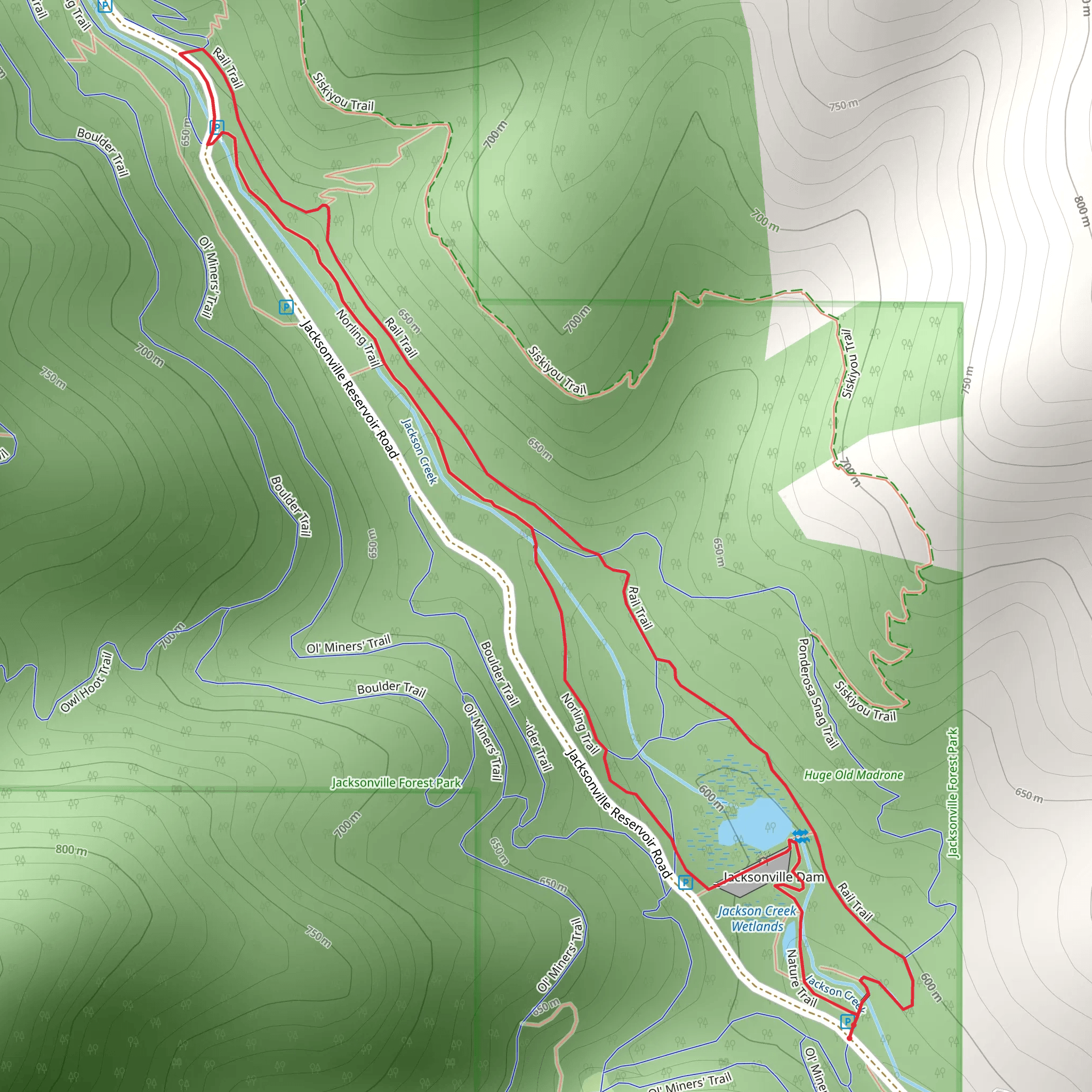 Rail and Norling Loop Trail mobile static map