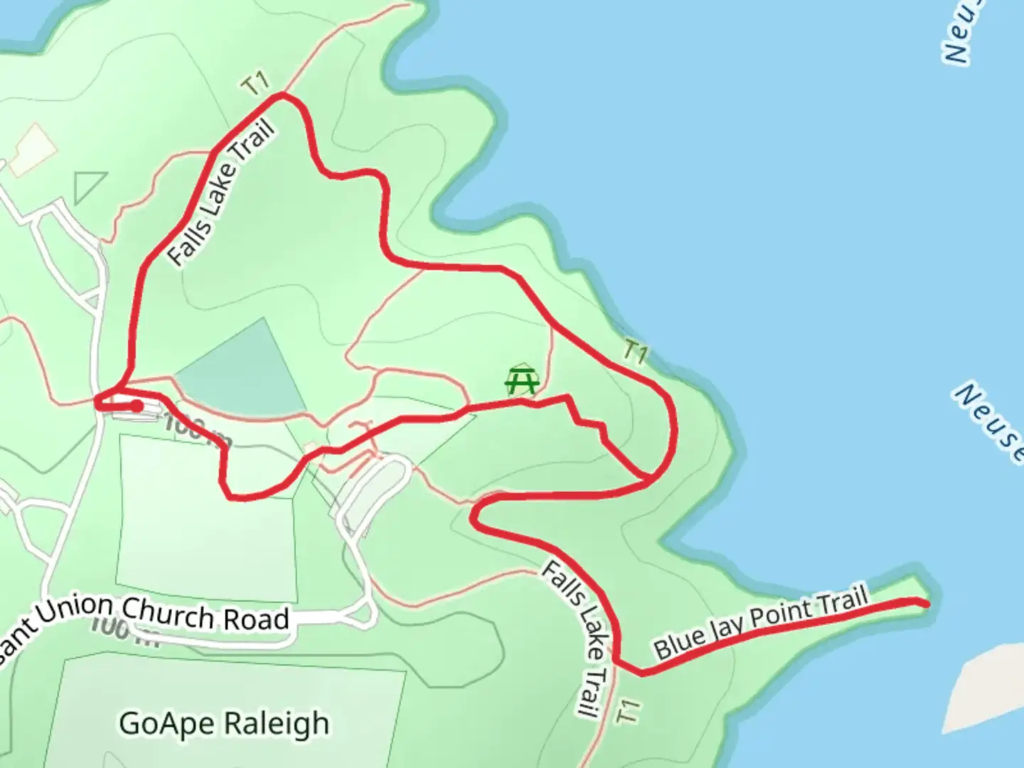 An image depicting the trail Falls Lake Trail - Blue Jay Point County Park and its surrounding area.