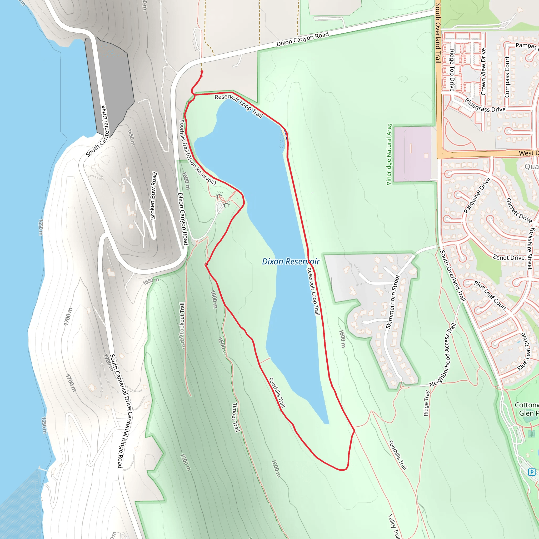 Dixon Reservoir Loop Trail mobile static map