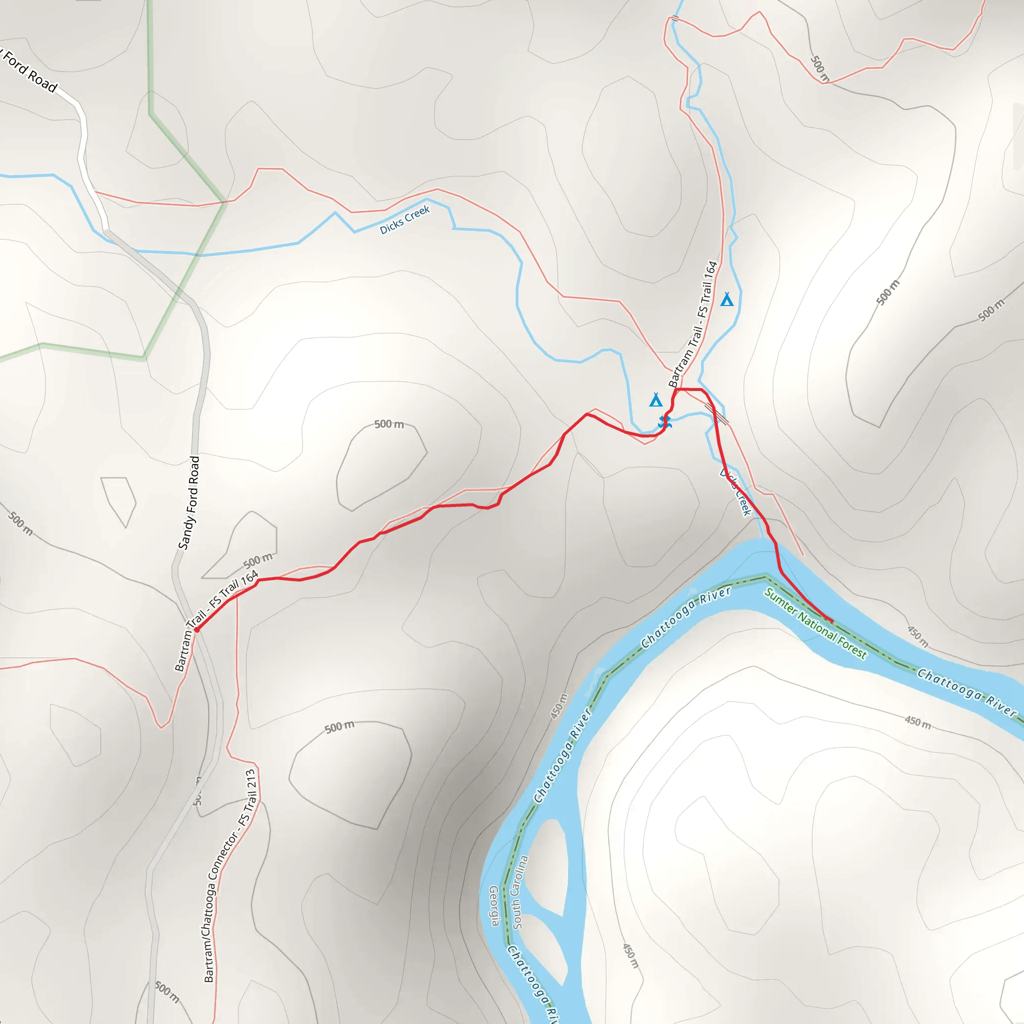 Dicks's Creek Falls mobile static map