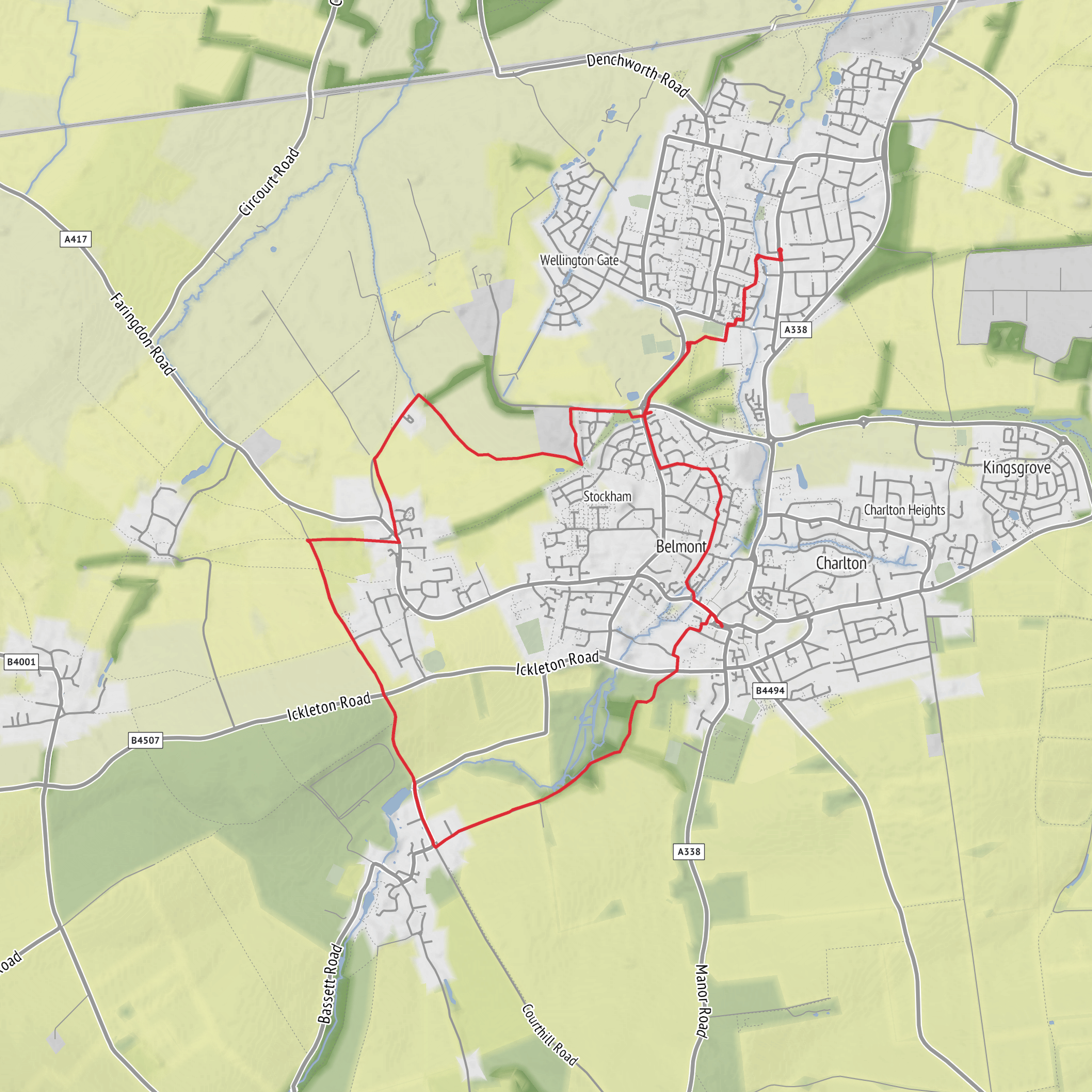 Cornhill Lane and Woodhill Brook Loop mobile static map