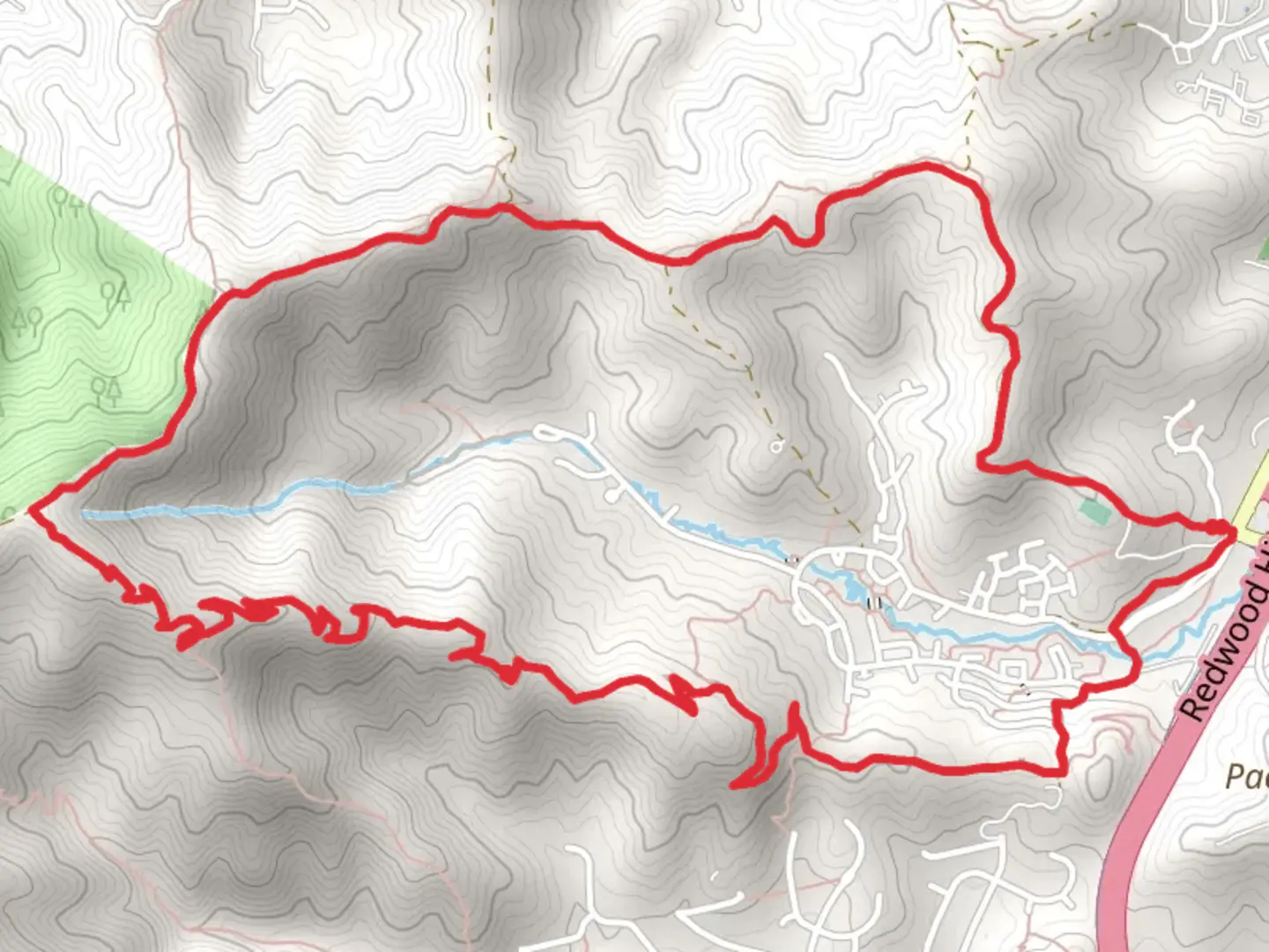 An image depicting the trail Ponti Loop Trail and its surrounding area.