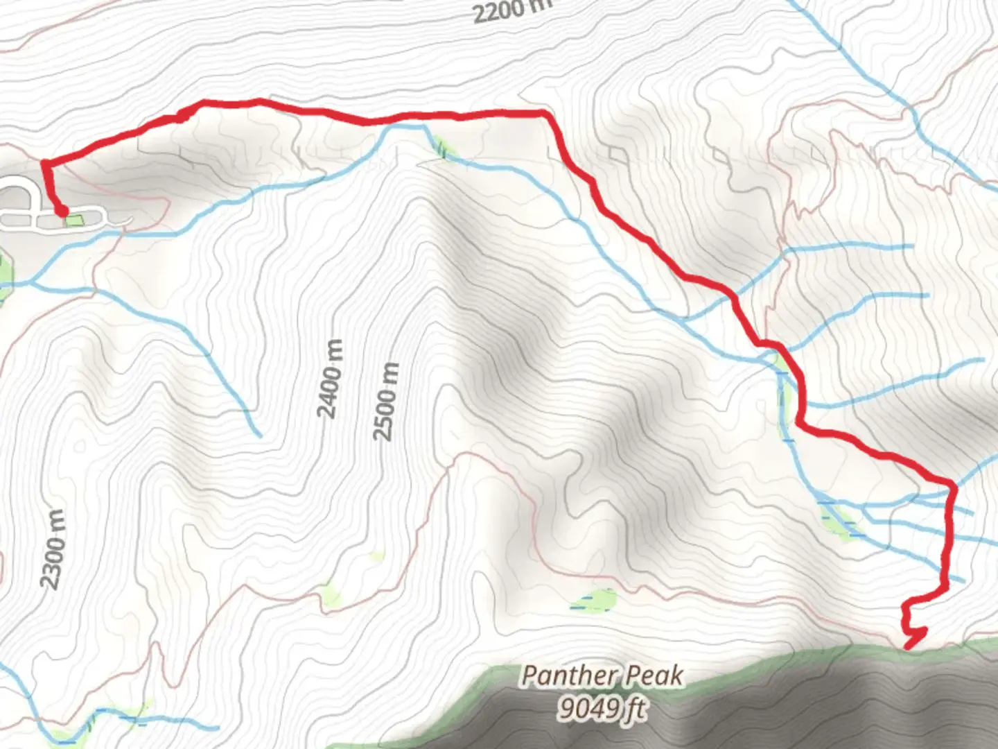 An image depicting the trail Panther Gap Trail and its surrounding area.