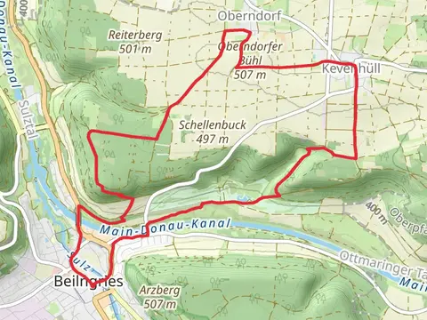Oberndorfer Berg Wanderweg and Altmuehltal Runde