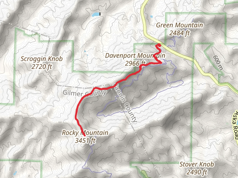 Rocky Mountain via Stanley Gap and Benton Mackaye Trail