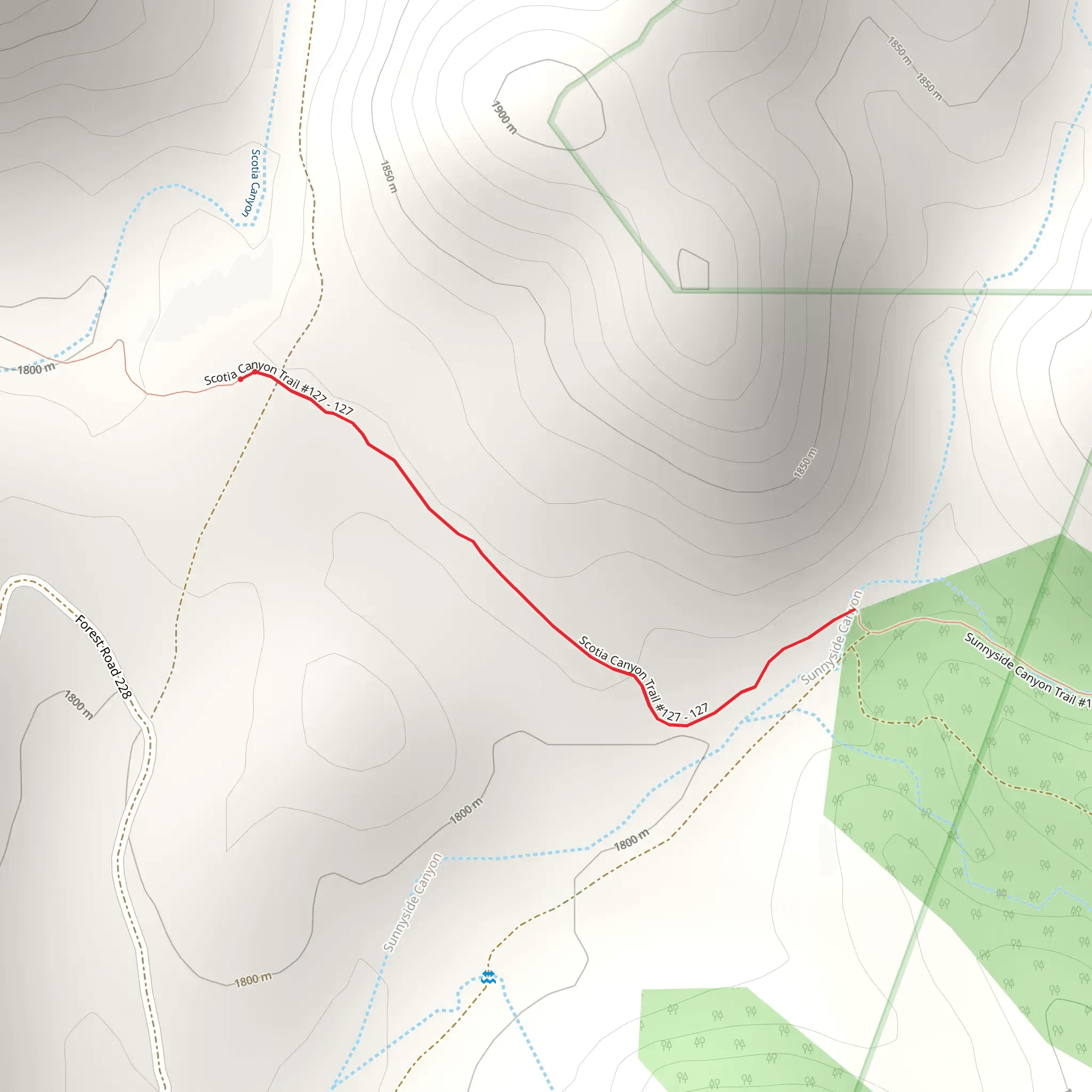 Sunnyside Canyon via Arizona Trail mobile static map
