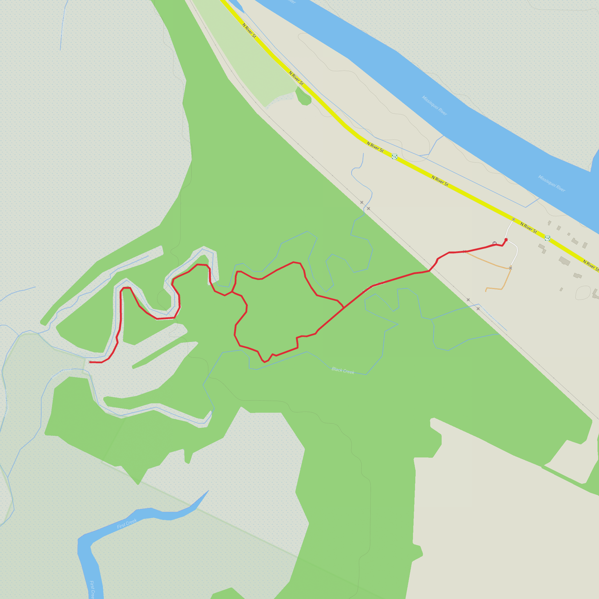 Black Creek Trail and Maquam Creek Trail mobile static map