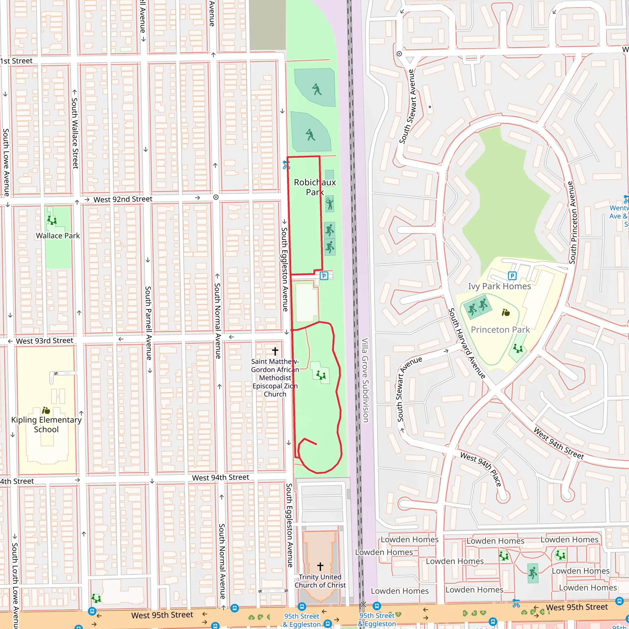 Robichaux Park Loop mobile static map