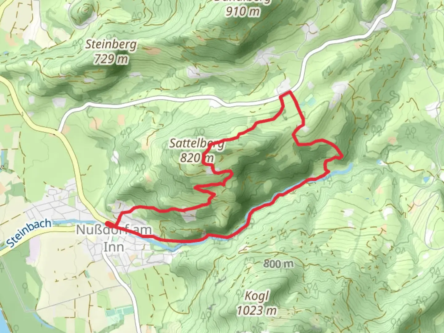 An image depicting the trail Nossdorf and Muehlenweg Loop and its surrounding area.