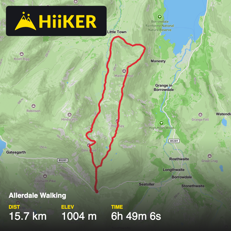 A map preview of the recording Allerdale Walking.