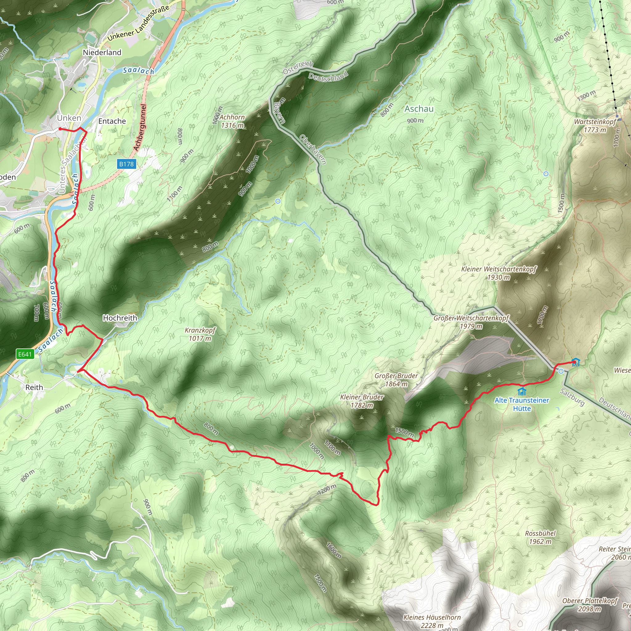 Neue Traunsteiner to Unken via AV Weg mobile static map