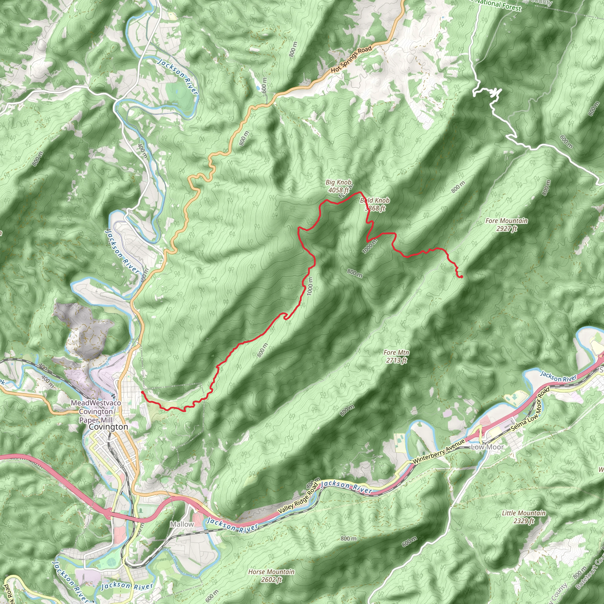 Dry Run Trail mobile static map