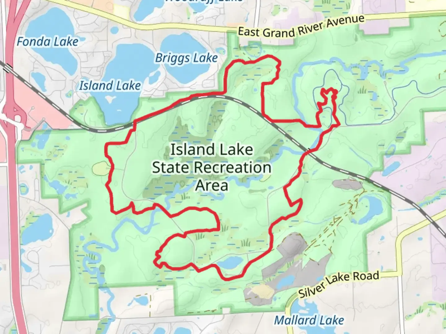 An image depicting the trail Blue Loop Trail and its surrounding area.
