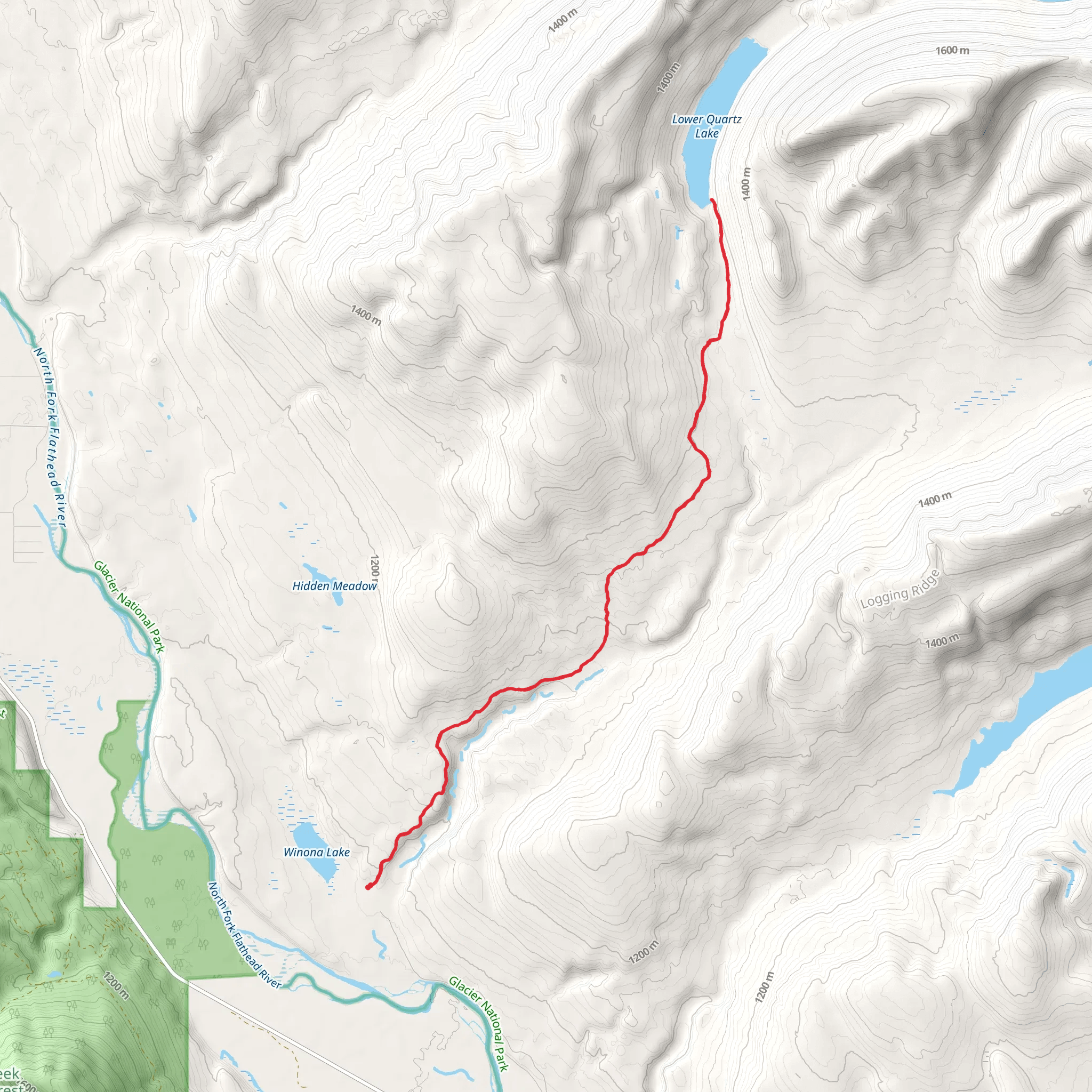 Quartz Creek Trail mobile static map
