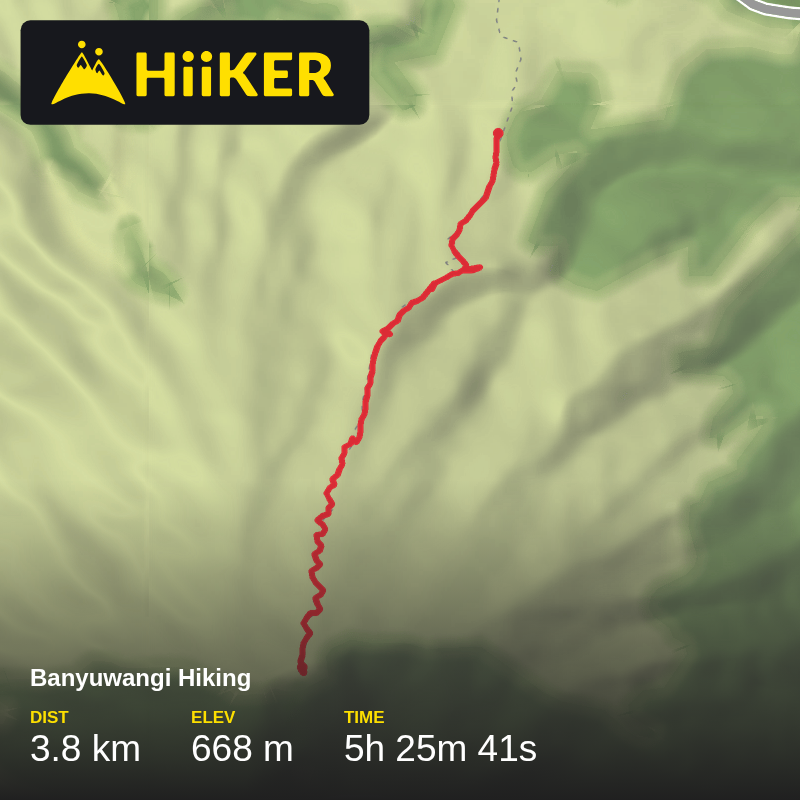 A map preview of the recording Banyuwangi Hiking.