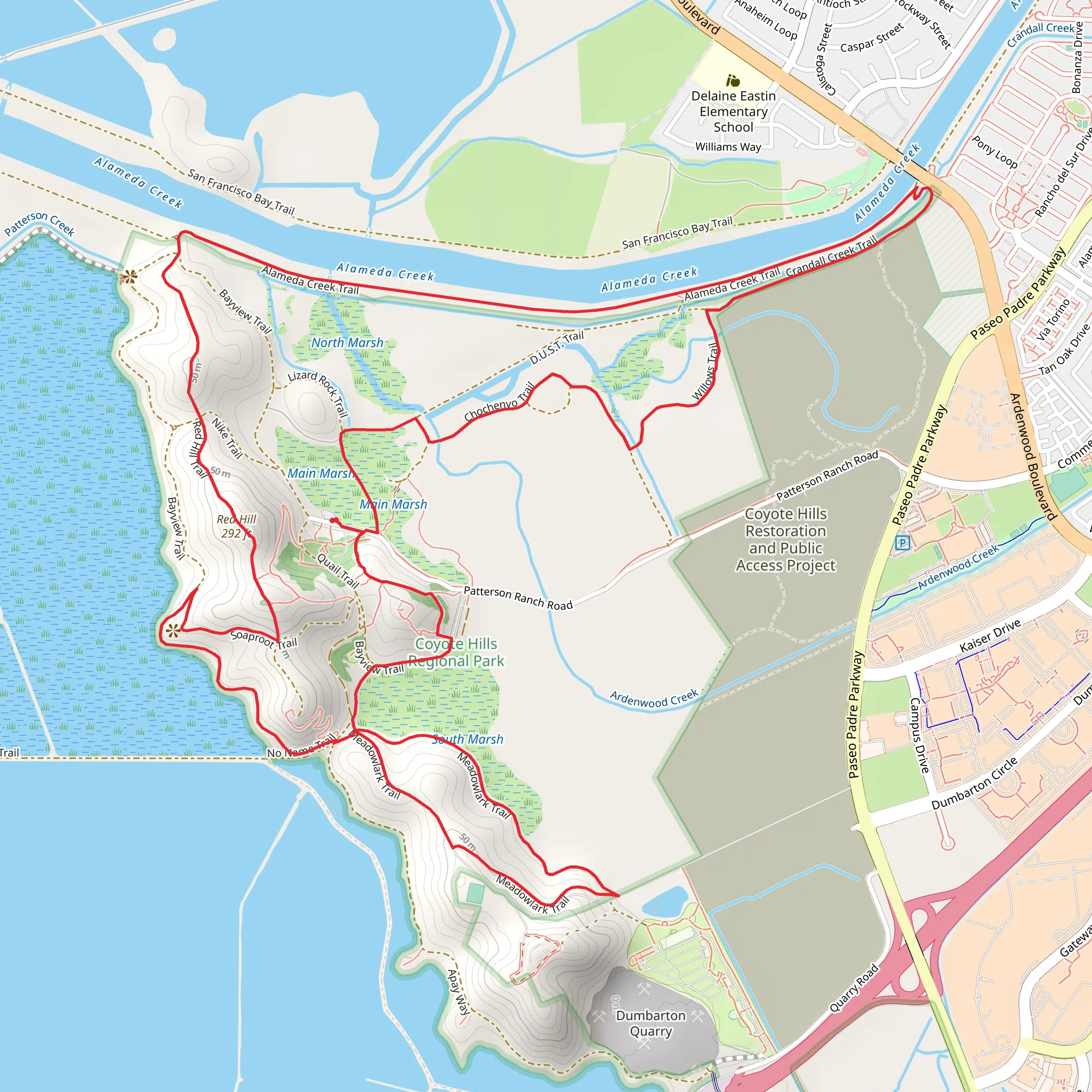 Red Hill and Glider Hill Trail Loop mobile static map