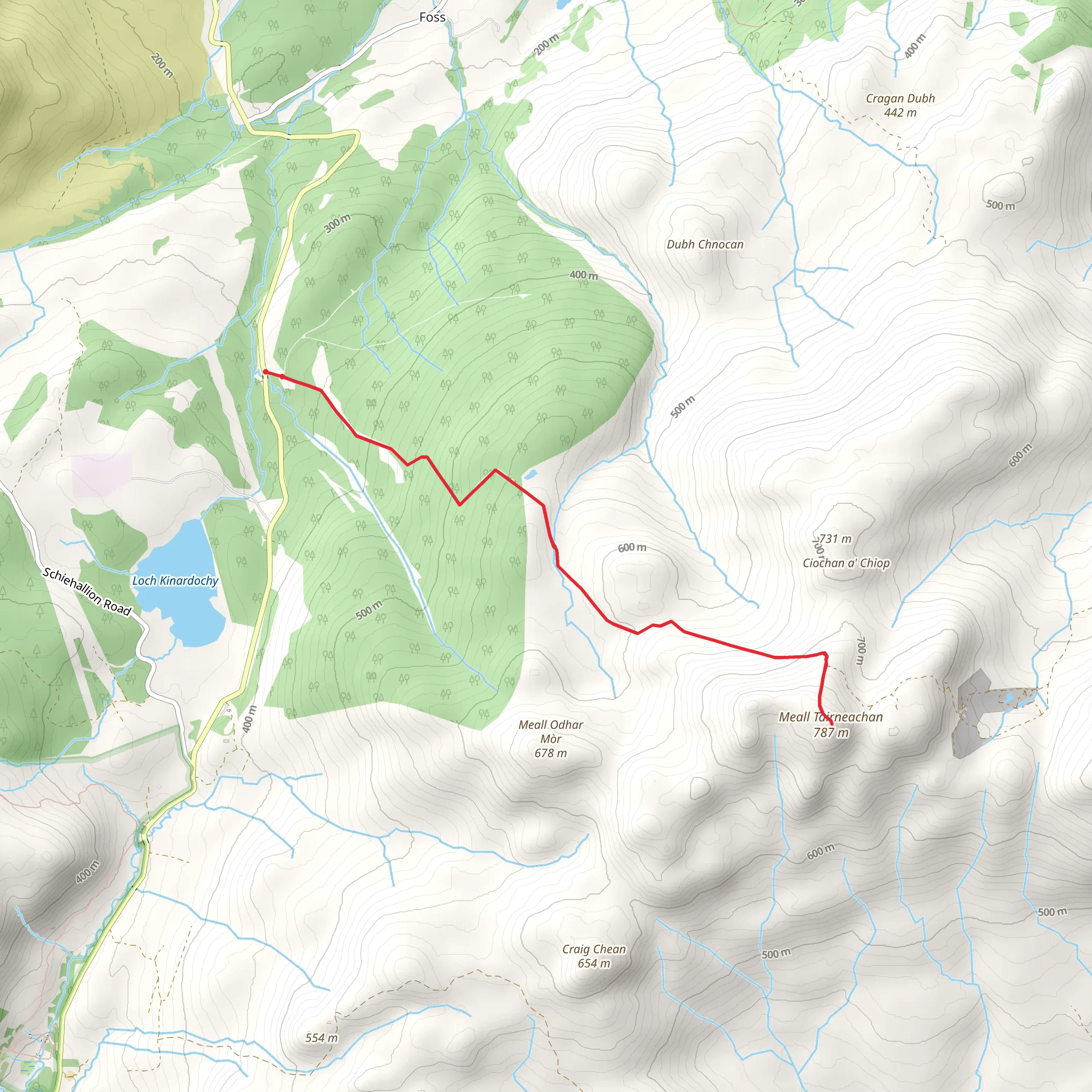 Meall Tairneachan mobile static map