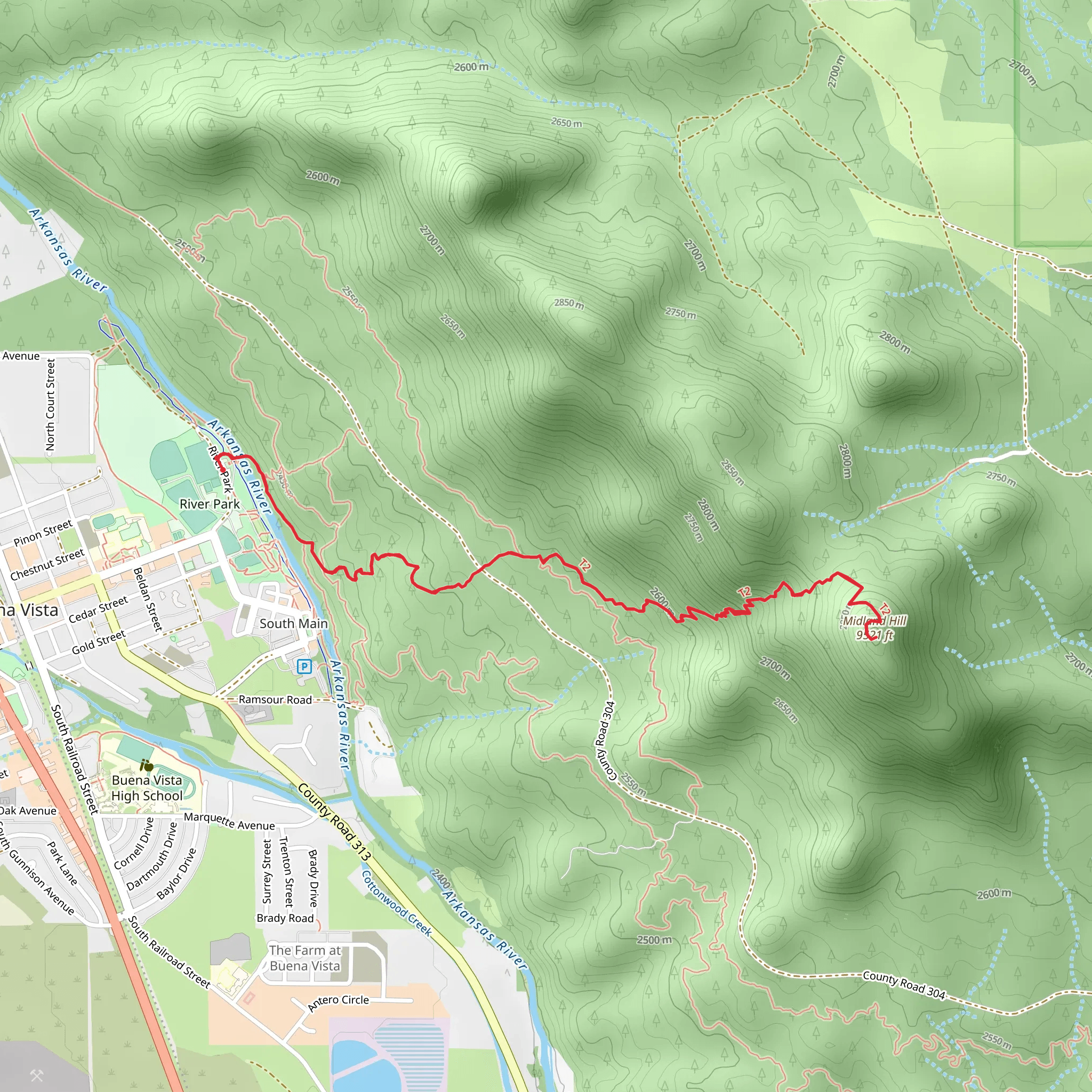 Midland Summit Trail mobile static map
