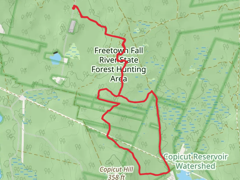 Copicut Hill in Freetown Fall River State Forest Hunting Area