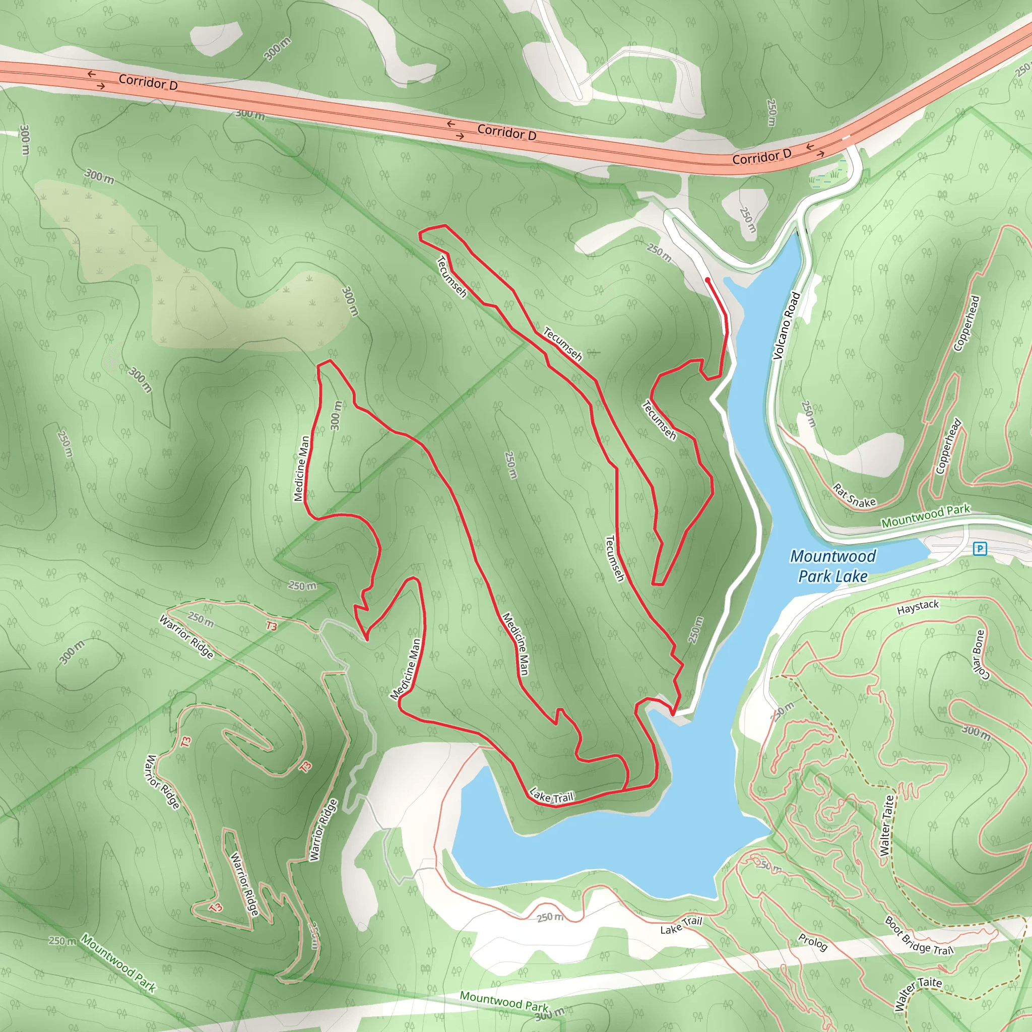 Tecumseh and Medicine Man Loop mobile static map