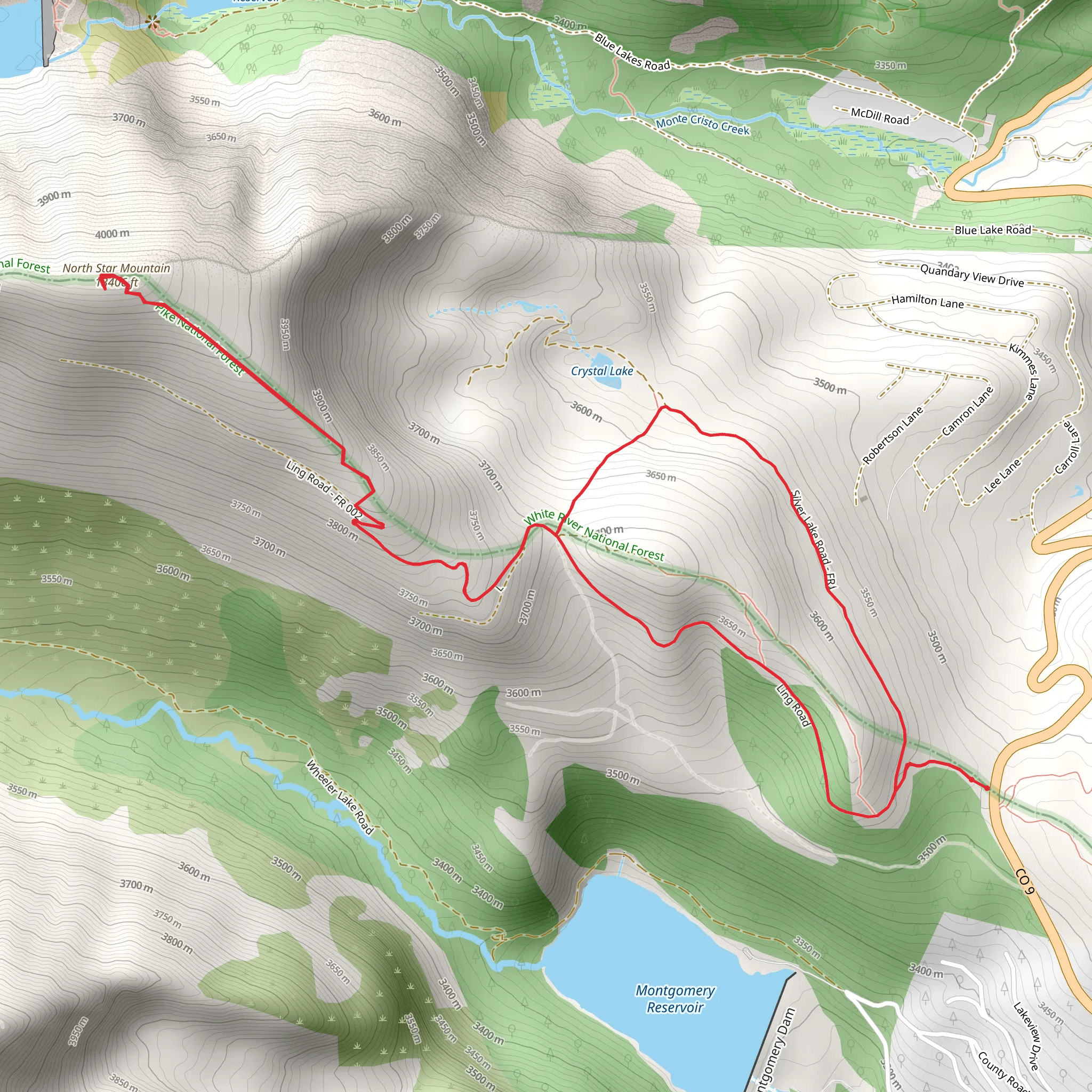 North Star Mountain Loop mobile static map