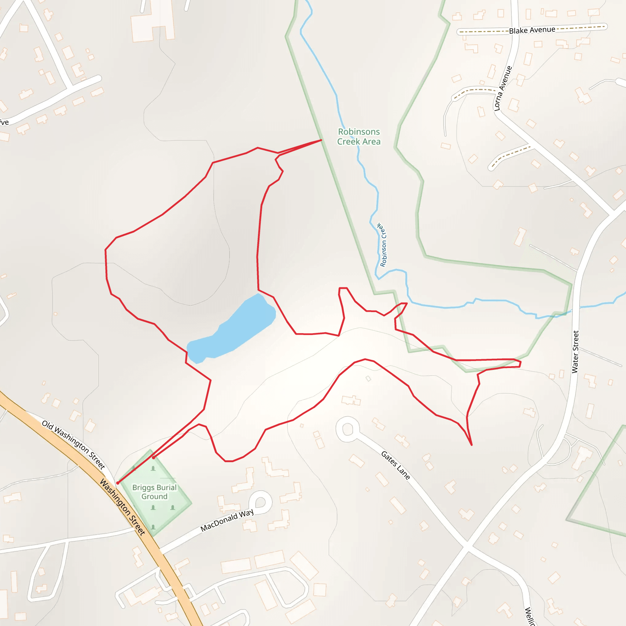 Robinsons Creek - Briggs Cementry mobile static map