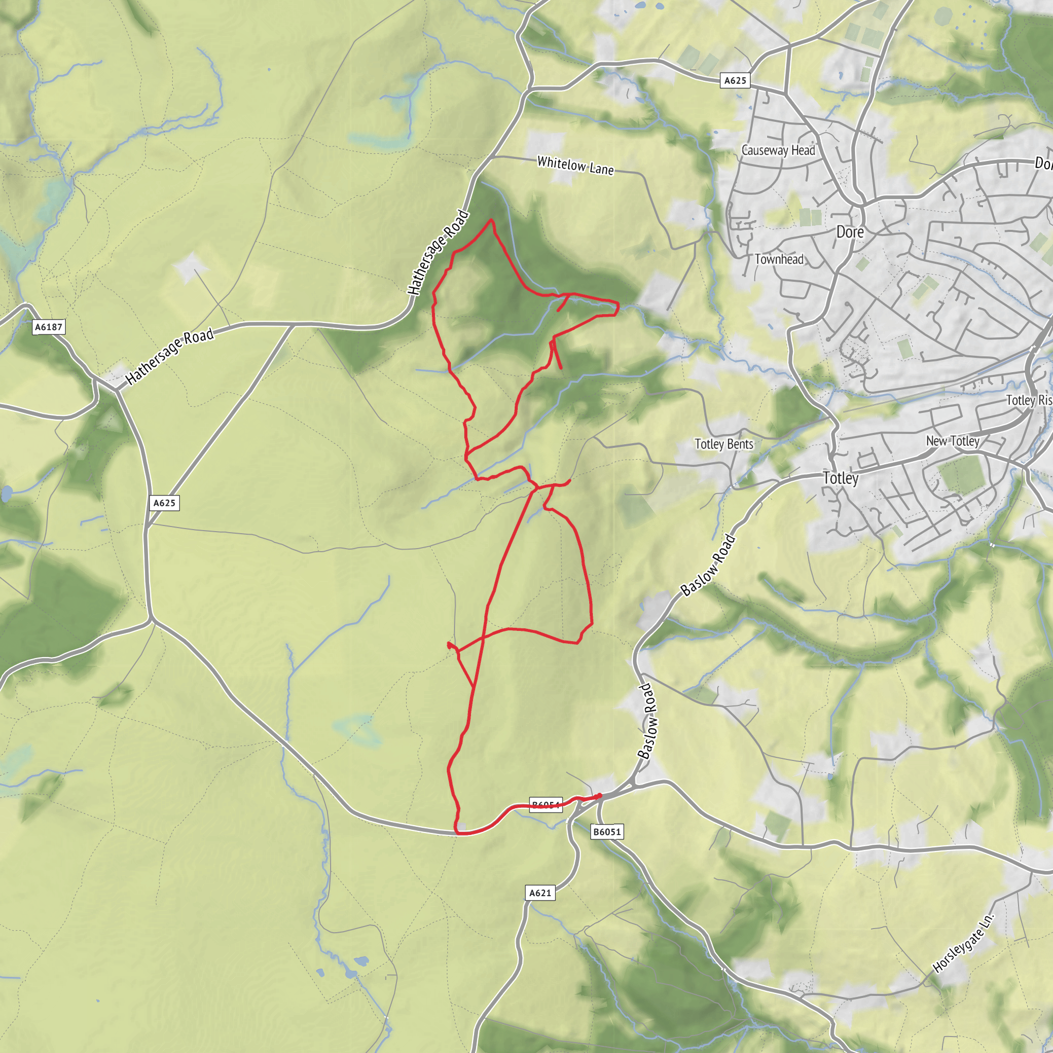 Owler bar to Blacka Moor mobile static map